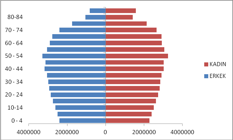 2009 Yılı Nüfus Piramiti 2023 Yılı Nüfus Piramiti 2050 Ylı Nüfus