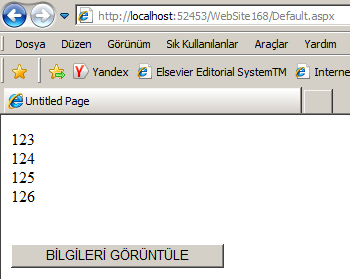 B- VERİTABANI BAĞLANTISINI KOD İÇİNDE TANIMLAMA using System; using System.Configuration; using System.Data; using System.Linq; using System.Web; using System.Web.Security; using System.Web.UI; using System.