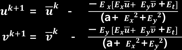 için euler lagrange denkemimizi aşağıdaki gibi elde ederiz: ve u xx + u yy u nun ; v xx + v yy ise v nin laplasyenlerine eşit olacağından laplasyeni iteratif olarak
