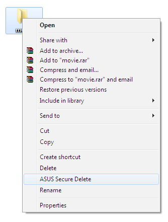 Dosyaya sağ tıklayın, ardından ASUS Secure Delete seçeneğini belirleyin. 2. Bir dosyayı silme listesinden kaldırmak için, dosyayı seçin, ardından üzerine tıklayın. 3.