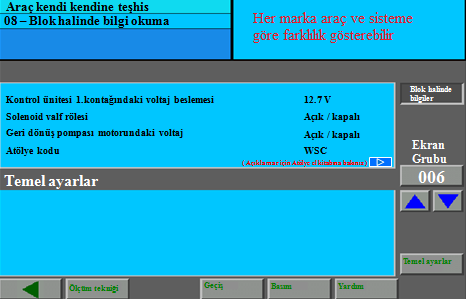 Resim 3.12: Diagnostik arıza tespit ekranı-1 Resim 3.