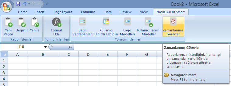 Excel dosyasındaki tablo verileri aktarılır.