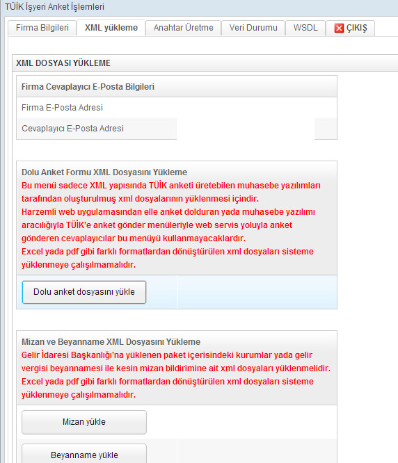 programdan oluşturulan xml dosyasını