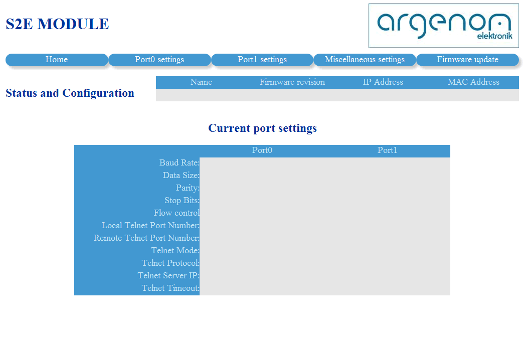 6 Konfigürasyon 1- Herhangi bir web tarayıcıda SERNET ET232CAS IP adresini girerek web arayüzüne ulaşabilirsiniz. Şekil 11.