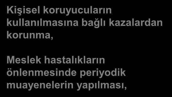 3.1. İsg kurallarını uygulama yöntemleri < Tehlikeli durumların ortadan kaldırılması < Çalışanların tehlikelere kaşı korunması < Çalışanların eğitimi < Uyarı sistemlerinin kurulması 3.2.