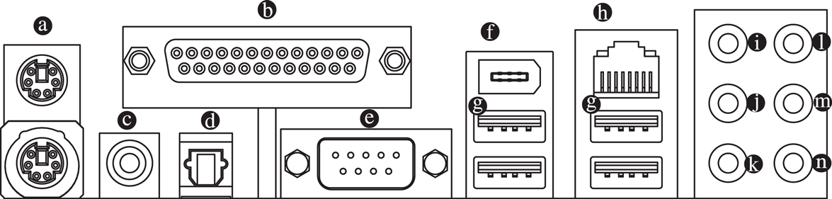 Türkçe 1-6 G/Ç Arka Panelin Takılması PS/2 Klavyesi ve PS/2 Fare Konektörü PS/2 girişli klavye ve farenin çalışması için, fareyi yukarı girişe (yeşil) ve klavyeyi aşağı girişe (mor) takın.