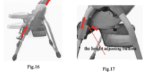 6.Ağ sepetin yerleştirilmesi Resim 13 te gösterildiği gibi sepeti mama sandalyesini altındaki bölmeye güç kullanarak itin ve yerine oturtun. IV.Kullanım 1.