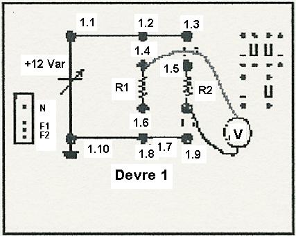 Aşağıdaki soruları açıklamalı olarak cevaplayınız. Açıklama yapılmayan sorular değerlendirilmeyecektir. 1. Aşağıdaki devrede 1.4 ve 1.7 noktaları arasındaki direnç ne kadardır? A - R1 B.- R2 C.