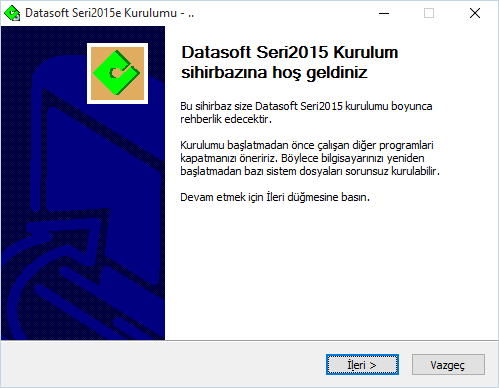 Kurulum dosyası «datasoft_seri2015_kur»