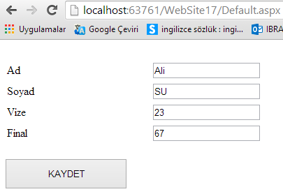 D- Kayıt Silme protected void btnkayitsilme_click(object sender, EventArgs e) //Bağlantıyı Kur (Köprü) ConfigurationManager.ConnectionStrings["VTbaglantisi"].