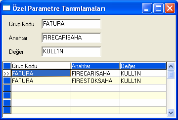 Ekranda değer sahalarında KULL1N girilmiştir. Bu, fire iskontosun kullanıcı tanımlı sahalardaki 1. sayısal sahaya girileceği anlamına gelmektedir.