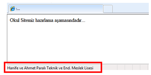 Metni ayarla Şekil 1.15: Javascript çağır penceresi Web tasarımı editöründe davranışlar kullanarak istediğiniz bir metnin durum çubuğunda görüntülenmesini sağlayabilirsiniz.