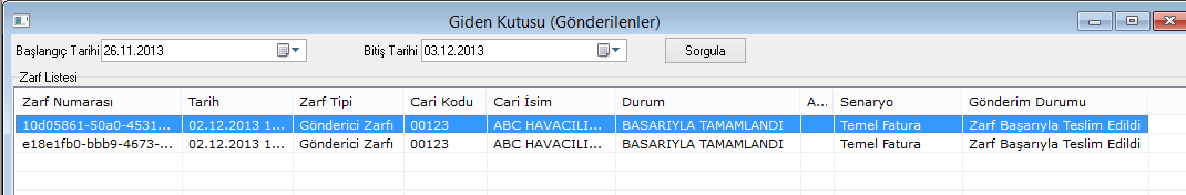 Bu ekranda sorulan numara kısmına Netsis fatura modülünden daha önce test yapılacak tarih için ve test kullanıcısı için kaydedilmiş bir fatura seçilmelidir.