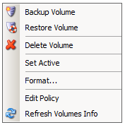 Disk Bu sağ tıklatma menüsü, seçilen diskte şu eylemleri çalıştırır: Bu seçenekler şunları içerir: XP MBR Kodu'nu Geri Yükle Bir Windows XP sistem diski için ihtiyaç duyulan gerekli MBR kodunu