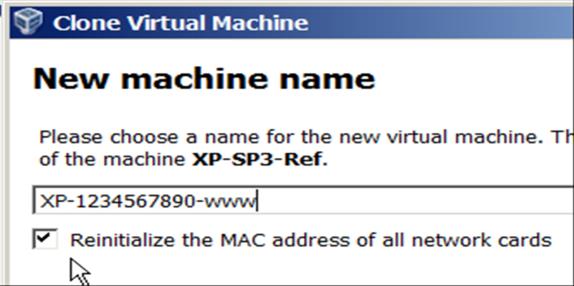 Klonlama: Oracle VM VirtualBox çalıştırın, XP-SP3-Ref sanal bilgisayar prototipini şeçin (sol alt pencere) Machine => Clone sekmelerinden klonlama menüsüne gidin (sol alt pencere) Clone Virtual