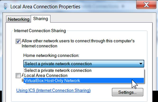 4. Ana Sistem (Host) NAT/ICS (Internet Connection Sharing) Hizmetini Yapılandırma Host-only ağına bağlı sistemlerin dış ağlara (Internet) erişimini sağlayan ağ adresi dönüştürme (NAT) hizmeti MS