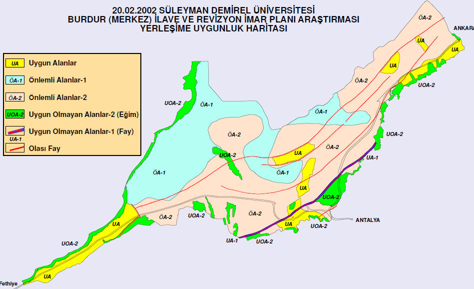 ve Yakın Çevresinin Depremselliği ve Yerleşime Uygunluk Açısından İncelenmesi adlı rapor gereğince imar planına yönelik öneriler sunulmuştur.