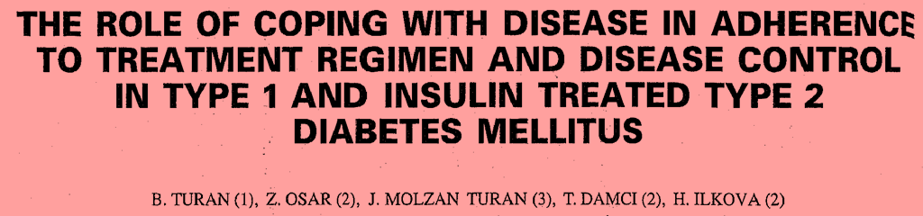 107 insülin kullanan tip 2 DM ve 89 tip 1 DM. Diabetes Coping Measure kullanıldı ve Türkçeleştirildi.