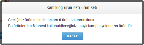 Kategori seçiminin ardından daha önceden hazırlanmış olan ürün setlerinden birini kullanabilirsiniz.