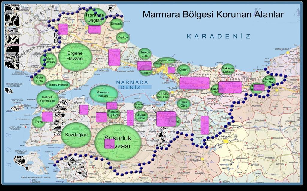 BÖLGESEL SENTEZ Marmara Denizi ni çevreleyen kara coğrafyası içinde MARMARA DENİZİ çatışan iki unsur GÜNEY