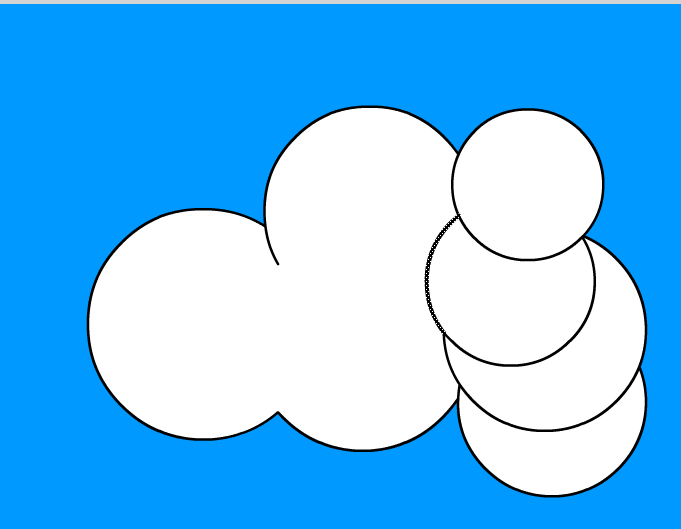 Örnek : Bulut çizmek için daireler çiziyoruz.