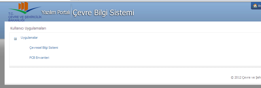 ÇEVRE BİLGİ SİSTEMİNDEN PCB ENVANTER PROGRAMINA GİRİŞ www.cevre.cob.gov.