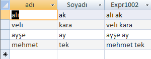 Örnek: SELECT adı, Soyadı FROM PERSONEL Bu satır ile Personel tablosunda bulunan adı ve soyadı alanlarını seçersiniz.