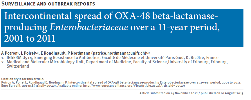 OXA-48 (+) suşların %65 i IMP ve MEM e