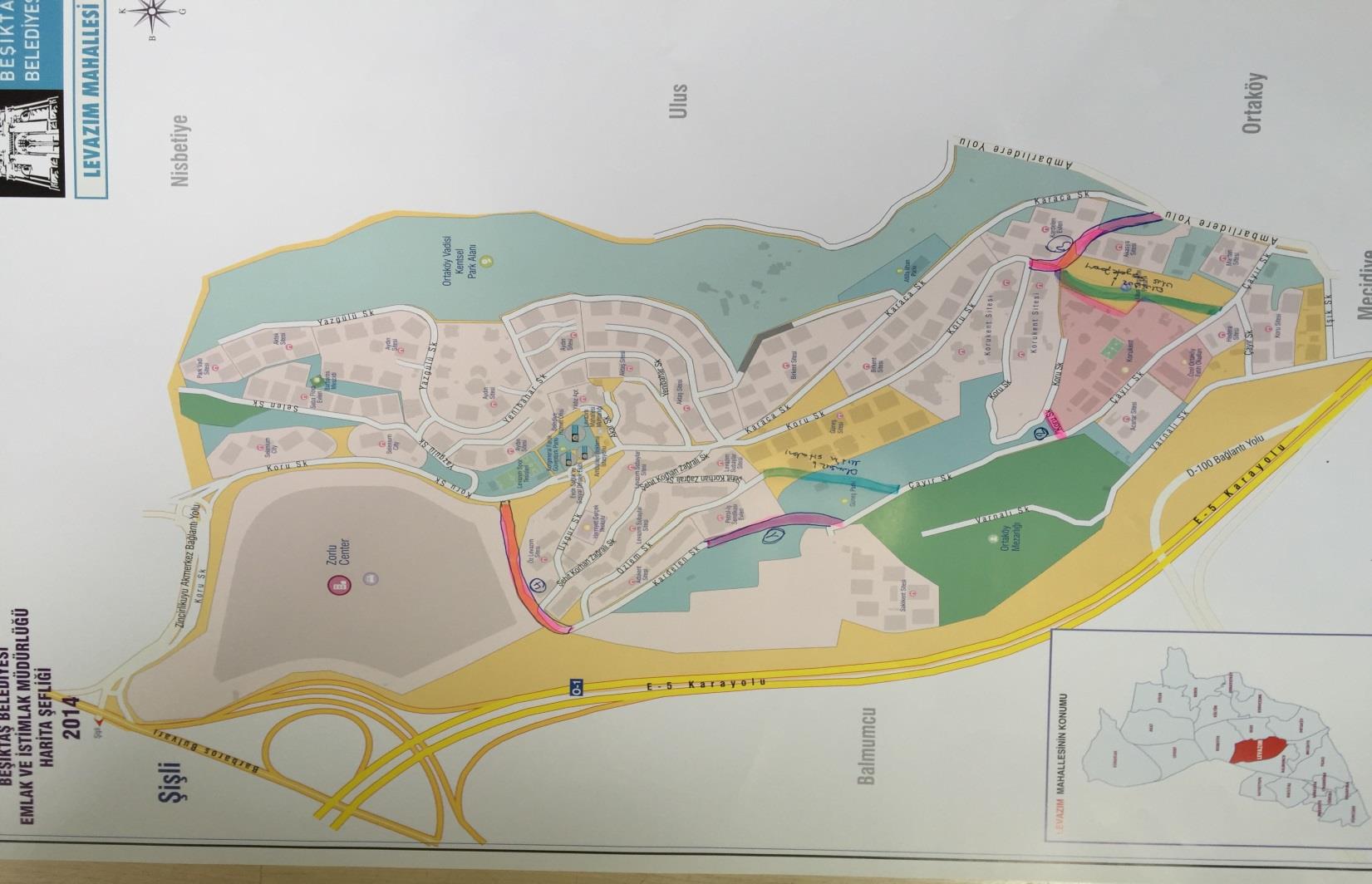 Levazım Mahallesi nin en büyük sorunlarından olan kapalı imar yollarının açılması noktasında: Koru Sk, Korukent Sitesi-Çayır Sk bağlantısı, (Hrt 2 nolu yol) Koru Sk-Özlevazım Sitesi önü- Kardelen