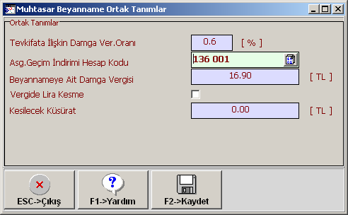 Entegrasyon Đşlemi Sonucunda Otomatik Oluşan Asgari Ücret Değerleri Bordroya ait Asgari Geçim Đndirim değeri, Muhasebeden ilgili hesap kodu tanımı ile otomatik çekilebilmektedir.