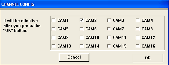 Sistemin default geçmiş kayıt oynatma modu 1 kanaldır ve Camera1' ı açar. Bunu değiştirmek için butonuna tıklanır.