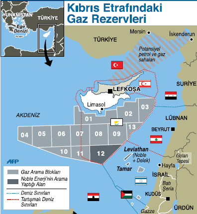 AP enerji kaynakları mücadelesinde doğu akdeniz havzası Şekil 3: Doğu Akdeniz de doğal kaynak rezerv sahaları (Karaçin, 2012:10-11) dir.