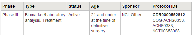 (COG ACNS0333) Tüm yaş grupları Max cerrahi rezeksiyon Yüksek doz Mtx içeren indüksiyon KT