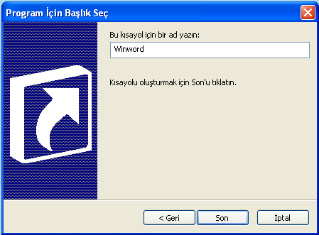 Masaüstünde sağ tuş Yeni Kısayol seçeneği seçildiğinde Aşağıdaki şekille karşılaşırsınız. Çıkan bu kutuda beyaz kutucuğa açılmasını istediğiniz dosyanın adresini yazmalısınız.