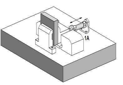 1A pnömatik çift etkili silindir pistonu(resim 3.8), işçinin kol kumandalı, yay geri dönüşlü 3/2 yön kontrol valfine basması ile ileri gidecektir. Pnömatik sistemin çalışma basıncı 6 bardır.