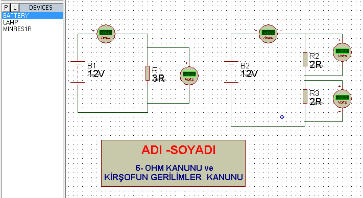 1. KULANILAN ELEMANLARI KÜTÜPHANEDEN ELEMAN KUTUSUNA EKLEYİN. 2. DEVREYİ OLUŞTURUN ve ÇALIŞTIRIN. ( LAMBANIN YANDIĞINI GÖRÜN) 3.