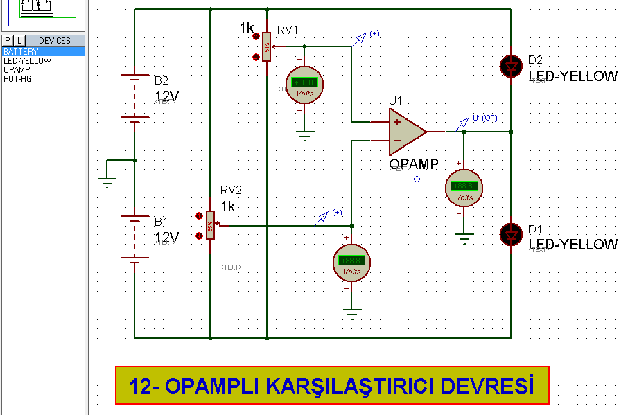 1. KULANILAN ELEMANLARI KÜTÜPHANEDEN ELEMAN KUTUSUNA EKLEYİN. 2. DEVREYİ OLUŞTURUN ve ÇALIŞTIRIN. 3. BİR DİKTÖRTGEN ÇİZEREK, İÇİNE ADINIZI, SOYAD VE DEVRENİN İSMİNİ YAZINIZ. 4.