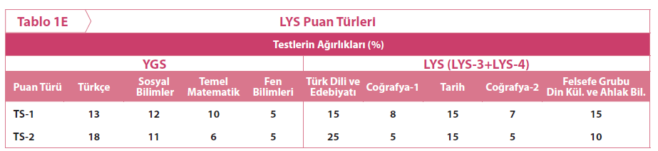 TS PUAN TÜRÜ TS PUAN TÜRÜNDEN TERCİH YAPMAK