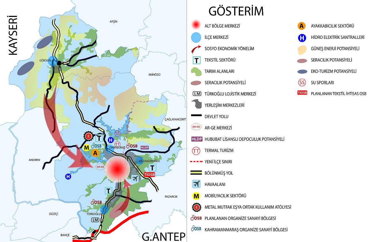 7.2.7. Kahramanmaraş İl Merkezi, Göksun, Türkoğlu Alt Bölgesi Kahramanmaraş İl Merkezi, Göksun ve Türkoğlu ilçelerinden oluşan ve TR63 Bölgesi toplam nüfusunun % 22 sine sahip bu alt bölgenin nüfus