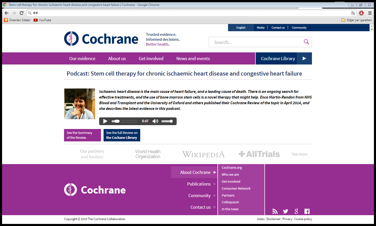 Podcast http://www.cochrane.org/podcasts/10.1002/14651858.cd007888.
