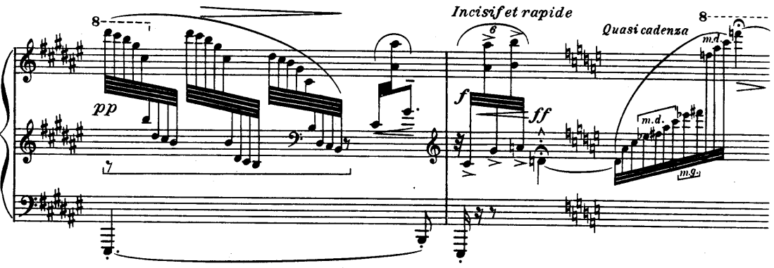 Şekil 24. Debussy Etüd 2. Kitap 12 Pourlesacords (İlk 5 ölçü) (Figure 24. Debussy Etude Book 2 12 Pourlesacords 1-5 measure) 4.7.