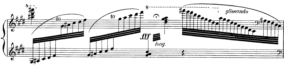 Şekil 30. Ravel Ravel JeuxD Eau (80. ölçü) (Figure 30. Ravel JeuxD Eau 80. measure) 4.8. Müziğin Yazılış Şekli ve İcracılık Özelliği (The Music's Writing Form and Performer Feature) İzlenimci müzikte üç satırlı yazı tekniği önemli bir özelliktir.