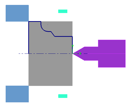 Şekil 1.7: Sabit yatak pozisyonlandırma örneği 1.3.3.6. Display Options (Görüntü Özellikleri) Left stock: Parçanın sol aynada işlenmesi için gerekli olan kütüğü gösterir.