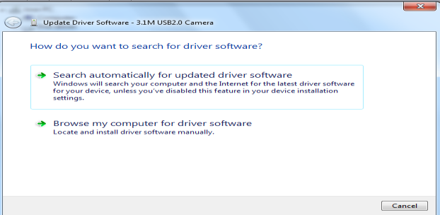 1.4 Mouse right click on the Kamera linkini sağ tıklayınız ve Update driver (Sürücüyü güncelle) seçeneğine basınız. 1.