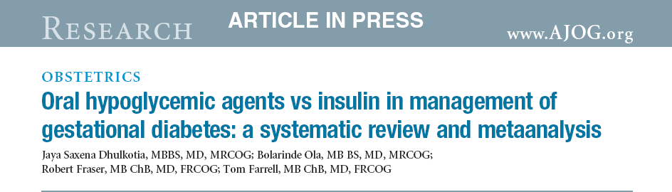 GDM yönetiminde ;OAH kullanan grup ile insulin kullanan grup arasında,maternal açlık ve postprandial