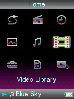 46 Video Oynatma Video Oynatma Video Library de bulunan videoları oynatabilirsiniz. Video Library BACK/HOME düğmesi 5 işlevli düğme BACK/HOME düğmesini Home menüsü görünene kadar basılı tutun.
