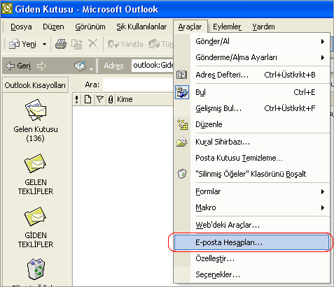 NOT: Microsoft Outlook 2003, Microsoft Office 2003 lisanslı ürünün bir parçasıdır.