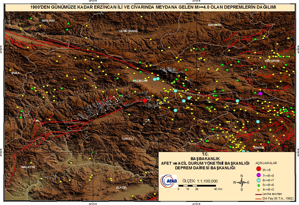 ġekil 7. 2010 Aralık ayında Erzincan-Otlukbeli ve civarında meydana gelen depremlerin dağılımı ġekil 8.