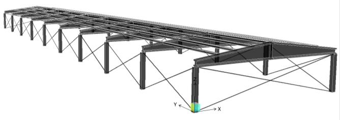 3.17m 14.2m 7.5m Şekil 1. Yapı Geometrisi Z Y X Yapıda yer alan beton kalitesinin belirlenmesi için yapıda yer alan kolonlardan 6 adet karot numunesi alınmıştır.