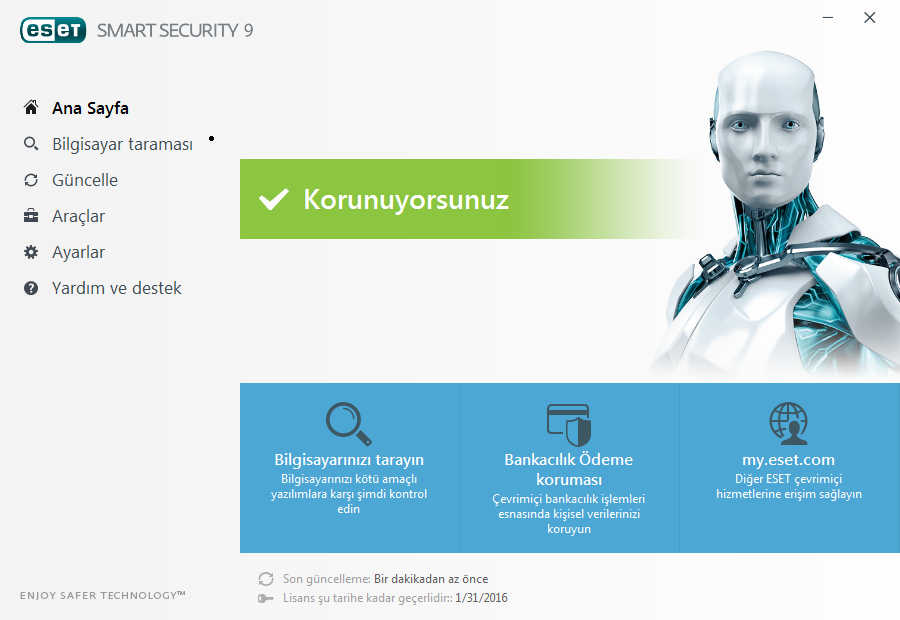 3. Yeni Başlayanlara yönelik kılavuz ESET Smart Security ve temel ayarları hakkında genel bir ilk bakış sağlar. 3.